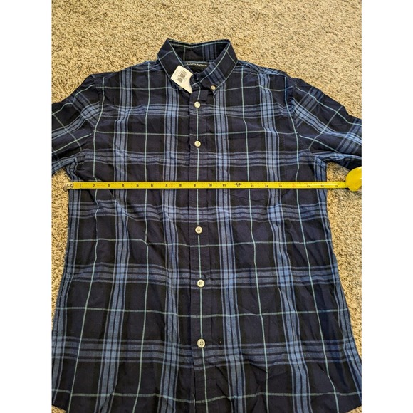 Banana Republic NEW Men's Button-up Shirt Blue Plaid Size S Long Sleeve Slim - Picture 3 of 6